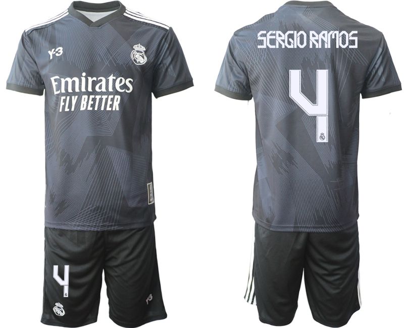 Men 2022-2023 Club Real Madrid Cuarta Camiseta Y3 de black #4 Soccer Jersey->real madrid jersey->Soccer Club Jersey
